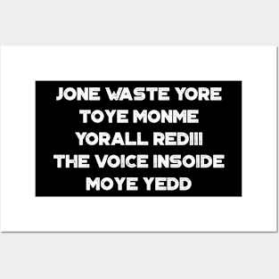 Jone Waste Yore Toye Monme I Miss You White Funny Posters and Art